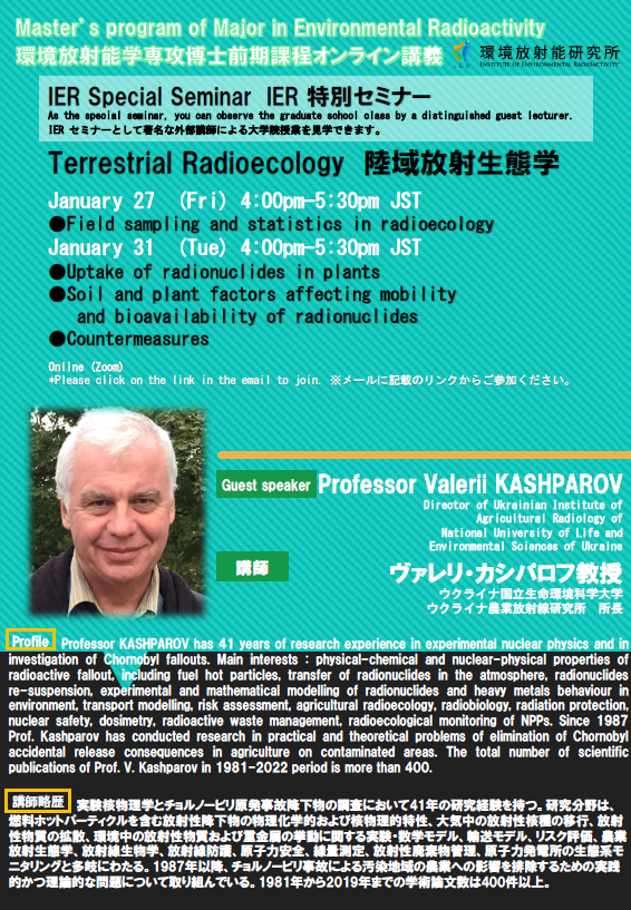 Prof.Kashparov
IER特別セミナー